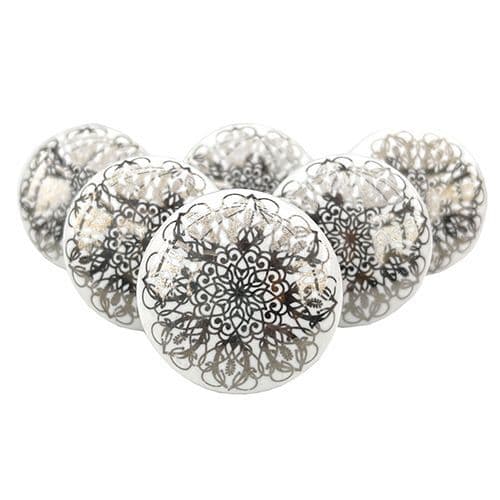 Set of 6 Filigree Knob 4 (silver)
