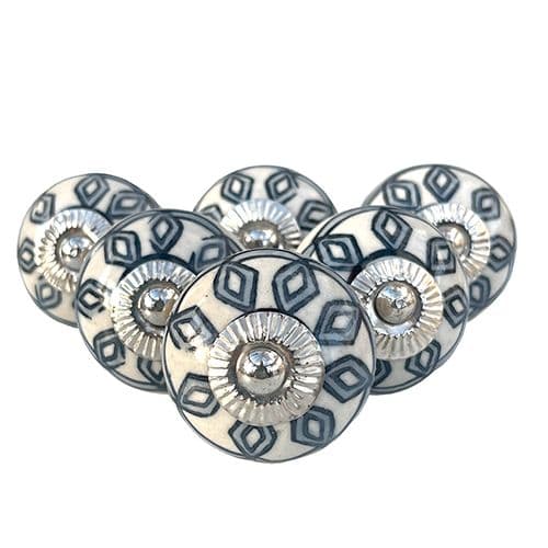 Set of 6 Grey Rings Knobs