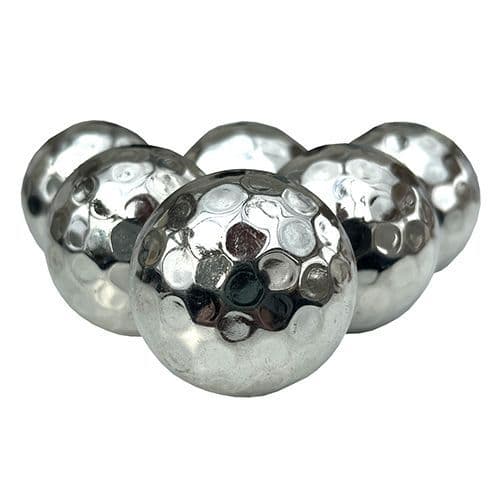 Set of 6 Hammered Chrome Knob