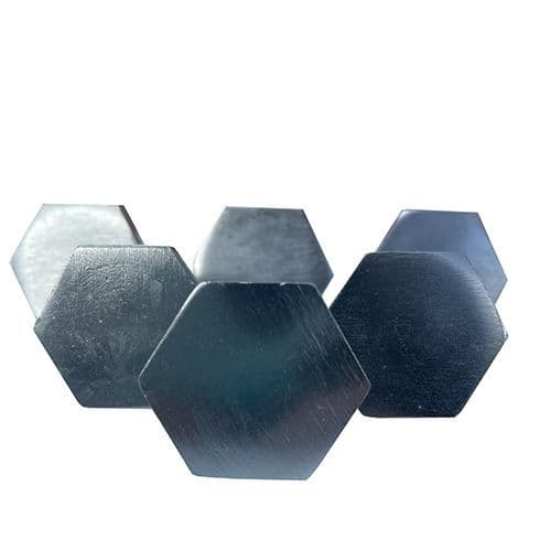 Set of 6 Hexagonal Brushed Chrome knob