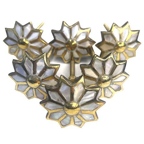 Set of 6 MOP brass star