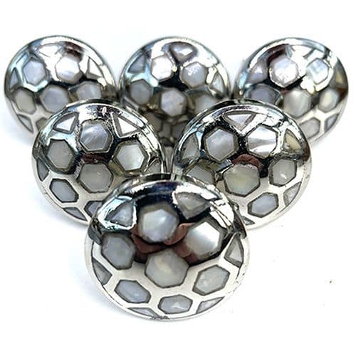 Set of 6 MOP Honeycomb Silver