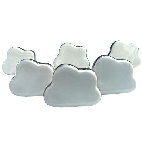 Set of 6 White Clouds (silver)
