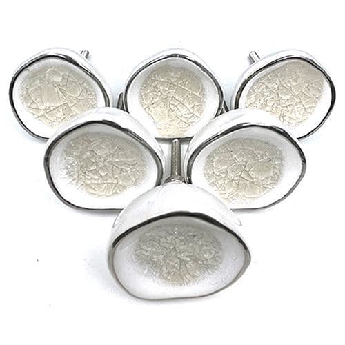 Set of 6 White Silver Pods