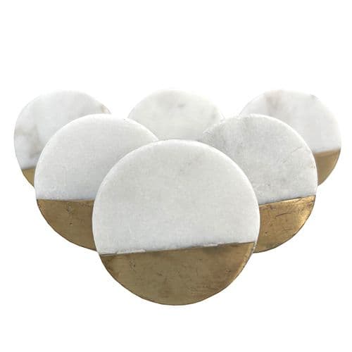 Set of 6 White Stone Circle
