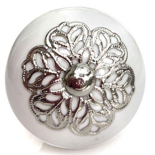 Silver Snowflake Fitting Knob
