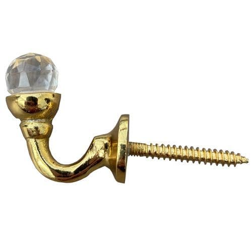 Small Crystal Hook Gold Finish