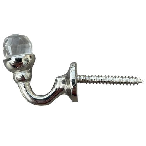 Small Crystal Hook Silver