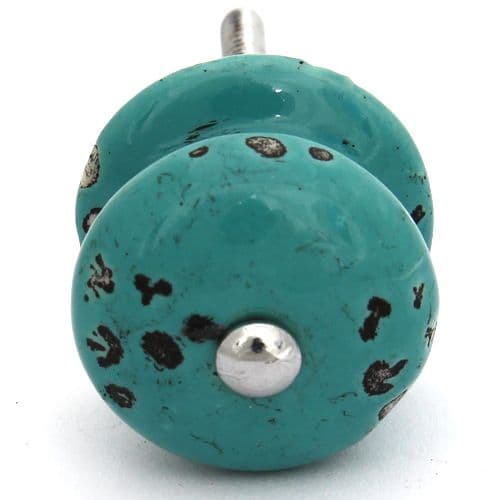 Small distressed knob - Turquoise