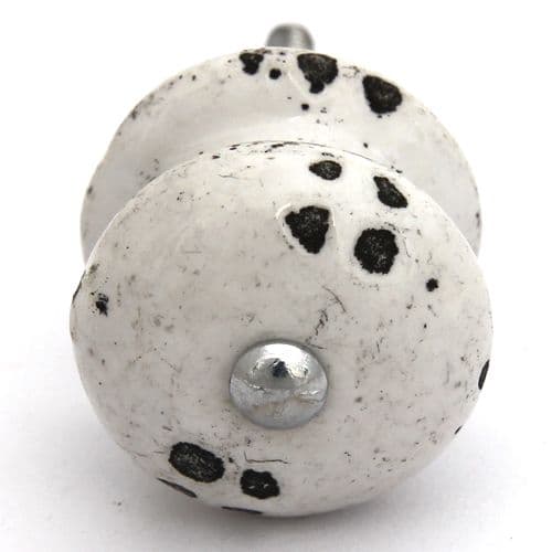Small distressed knob - White