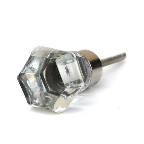 Small Smooth Cut Glass Knob