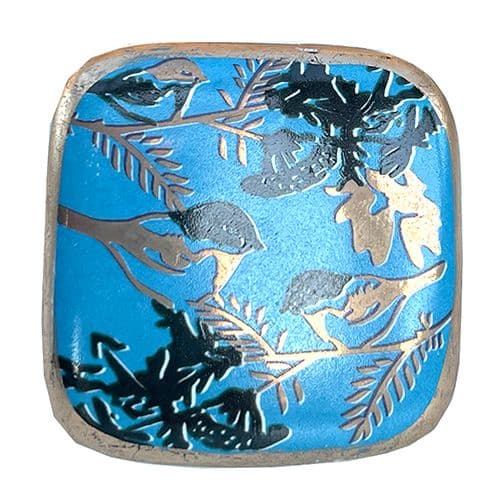 Square bird knob (Blue)