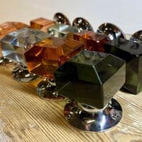 Square glass mortice - Amber
