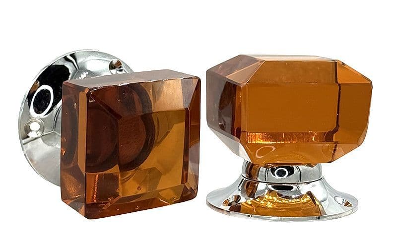 Square glass mortice - Amber