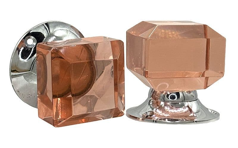 Square glass mortice - Pink