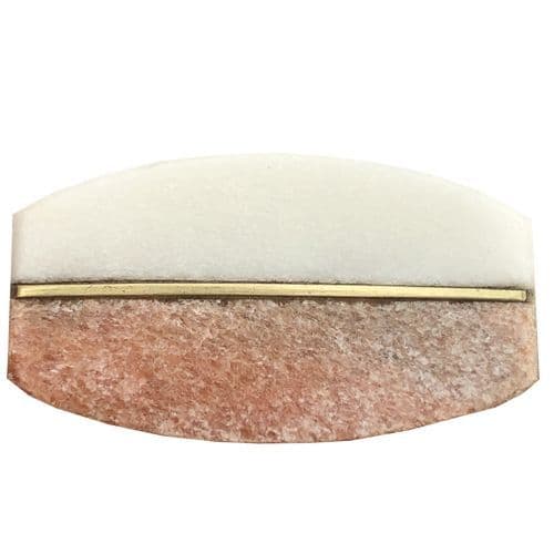 Stone Oval White Pink Gold Strip