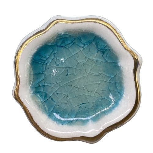 Turquoise and Gold Flower Pod