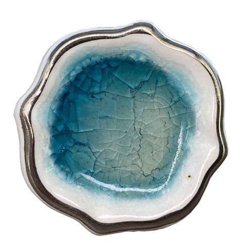 Turquoise Silver Flower Pod