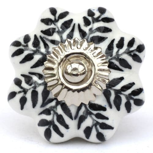 White/black fern melon knob