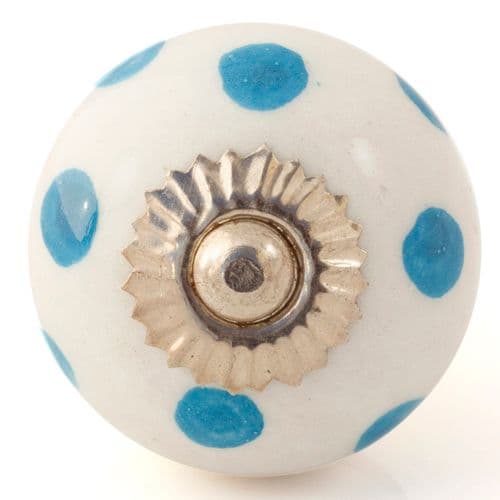White/blue dots knob