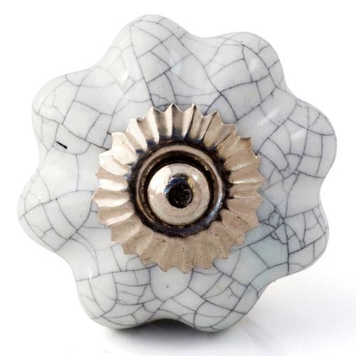 White crackle glaze melon knob