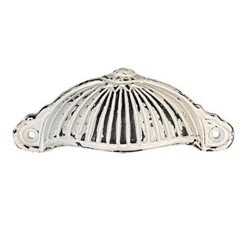White Distressed Fluted Cup Handles