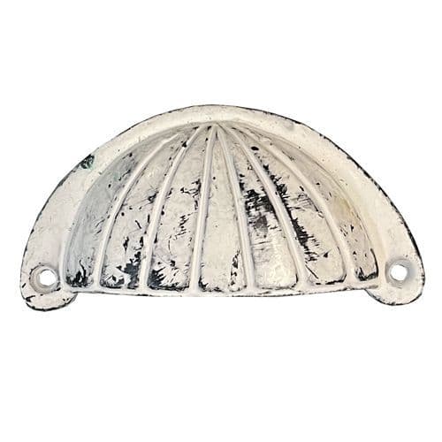 White Distressed Shell Cup Handle
