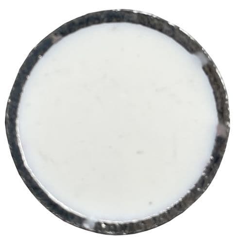 White Enamel Disk Silver Trim