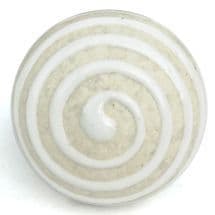 White etched swirl knob