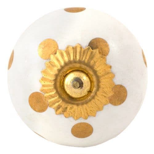 White/gold spots knob