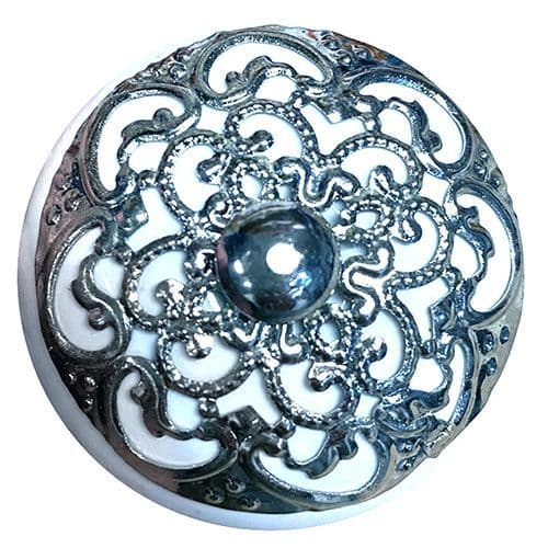 White Intricate Fitting Silver