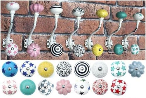 White painted shabby chic hooks