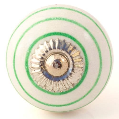 White/pale green stripes