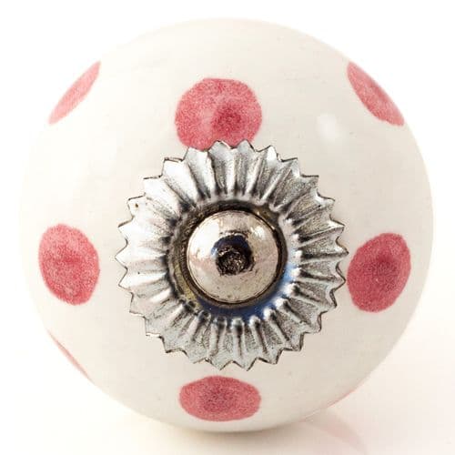 White/pink spots knob
