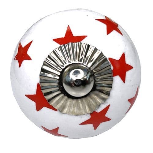 White/Red stars knob