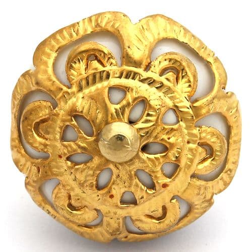 White with gold ornate fitting