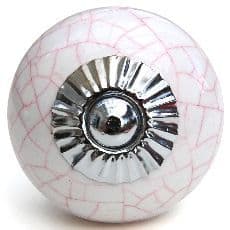 White with pink crackles