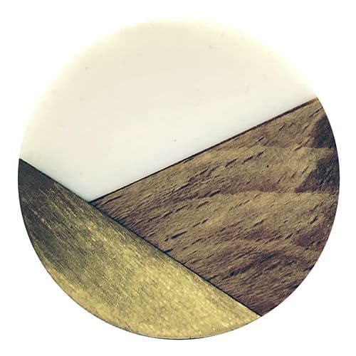 Wood/Cream/Gold Circle