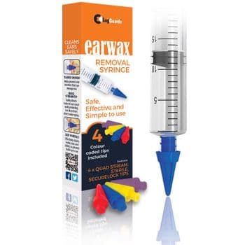 LugGuards 20ml Quad Stream Ear Wax Removal Syringe with 4 Colour Coded Tips