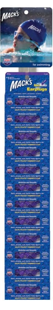 Mack's Clip Strip - Swim Style - Pre-Loaded with 12 packs of Aquablock 2 pair sets.