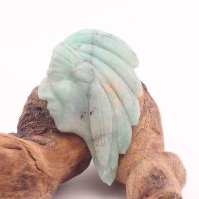 Amazonite Red Indian face in profile with  head dress