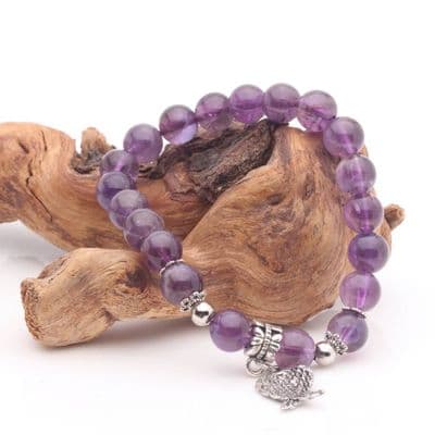 Amethyst Double Angel Wing Bracelet