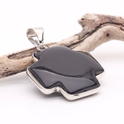 Black Agate Cross Pendant