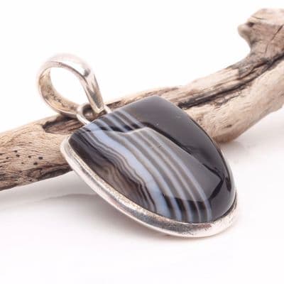 Black and White Agate Pendant 4