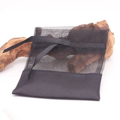 Black Organza Bag With Satin Base