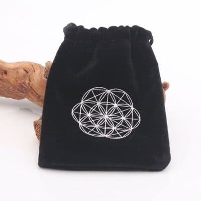 Black Seed of Life Drawstring Bag