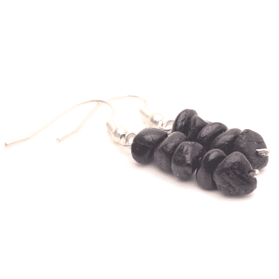 Black Tourmaline Chip Earring