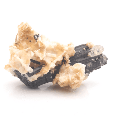 Black Tourmaline with Topaz and Feldspar