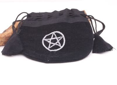 Black Velvet Pentagram Bag (Embroidered)
