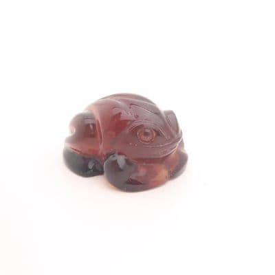 Blue Amber Frog Carving 1
